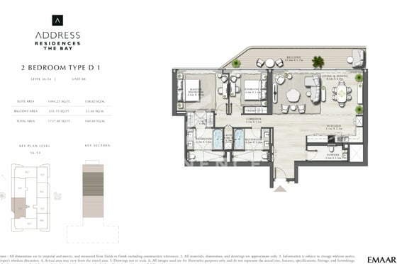 Furnished | 2BR High Floor | Palm Views | Branded, picture 11